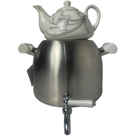 Modern Large Classic Iranian Samovar Russian Persian Turkish Tea Maker Water Kettle Heavy Thick Stainless Steel Ceramic Porcelain Teapot 6+1=7 Liter Faucet