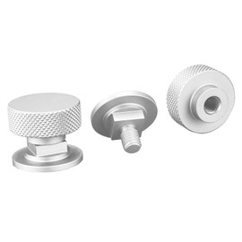 3mirrors Welding Hood (Pipeliner) Helmet Fasteners Headgear Replacement Parts Accessories Screws Flip Hood Aluminum - 1 Pair (Silver Anodized Knurled)