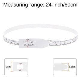 sourcing map 2Pcs Head Circumference Tape 24"(60cm) Plastic Measuring Rule Measure for Child Head Arm Circumference, White