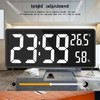 Oidnvay LED Digital Wall Clock, Digits Display,Silent Non-Ticking Clock Decorative