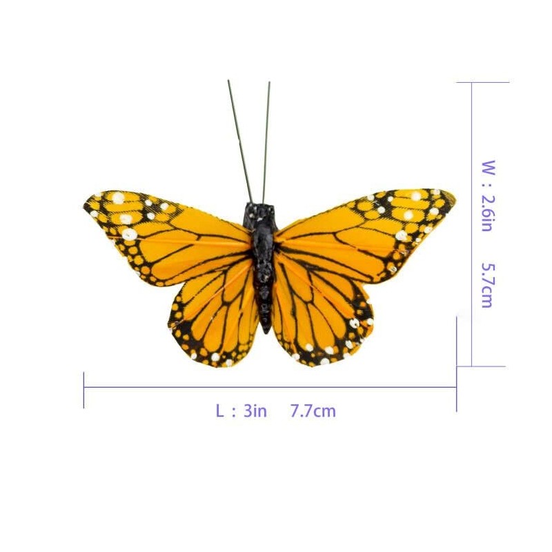 YCHTEWY - Monarch Butterfly Decor, Feather Butterfly Decorations Set of