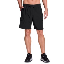 Avalanche Men's Cargo Shorts Lightweight Ripstop Hiking Short for Men Quick Drying with Pockets Cargo Black S