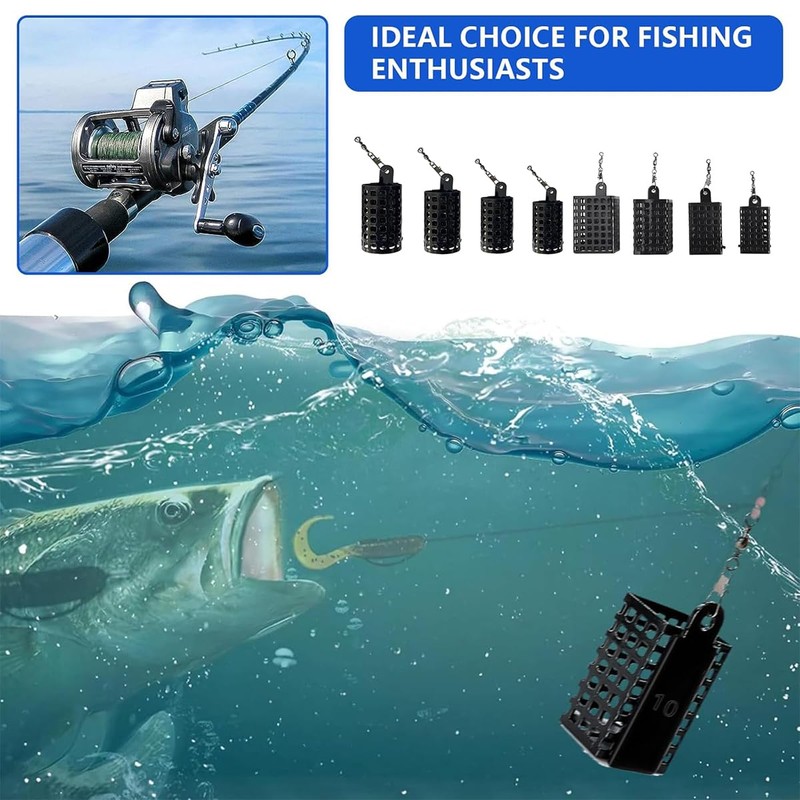 AIMALL 3-Piece Stainless Steel Fishing Bait Cage, Durable Round and