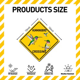 BTHUKO Hummers Crossing 12" X 12" Funny Novelty Road Wall Decor Metal Aluminum Sign