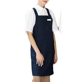 Albe BSS100 Simple Unisex Apron, 6 Colors, X-Shaped, Antistatic, Antibacterial, Name Loop, Pockets on Both Sides, C-5 navy
