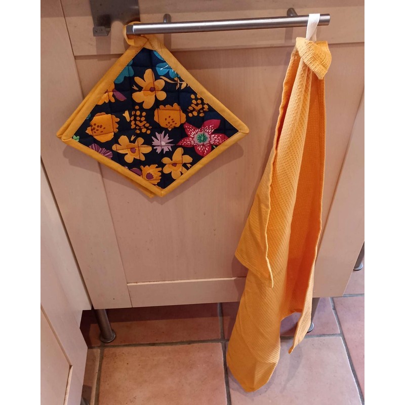 gws Tea Towels Set of 4 Flower Saffron 45 x