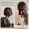 Yonchic 5-Piece Flower Printed Knotted Scarf Scrunchies for Women &