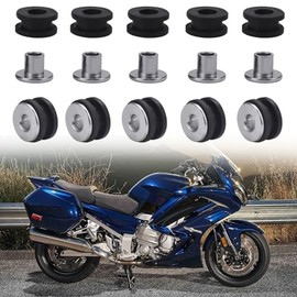 M6 Motorcycle Rubber Grommets, Universal Peugeot Fairing Screws Rubber Nuts, Motorcycle Rubber Grommets, Fairings Wind Shield Replacement Accessories Fairing Screws, 10 Pieces, Black