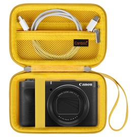 Canboc Camera Case for Canon PowerShot V1 Digital Camera, PowerShot V1 Point and Shoot 4K Video Vlogging Camera Bag, Mesh Pocket fits USB Cable, Yellow