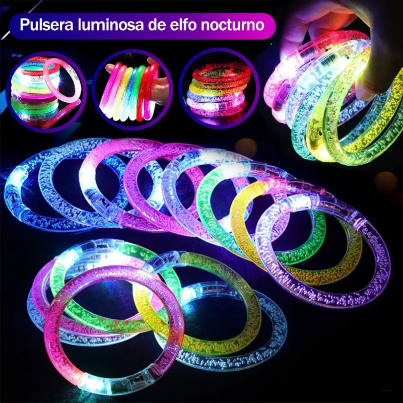 50 Pulseras Neon Luminosas Led Para Fiestas Glow Fiesta Boda