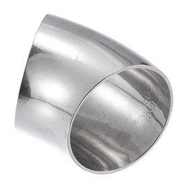 Unifizz 1pc OD 2" 45 Degree Mandrel Bend Elbow SS304 Stainless Steel Bend Tube Exhaust Elbow Pipe Compatible with Car Modified Exhaust System 2 Piping Silver Tone