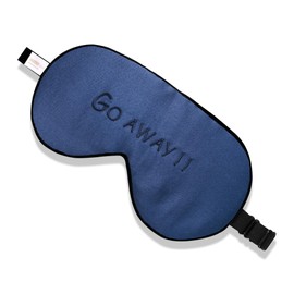 ZIMASILK 100% Natural Silk Sleep Mask Blindfold,Adjustable Super-Smooth Soft Eye Mask for Sleep with Bag(Go Away - Navy Blue)