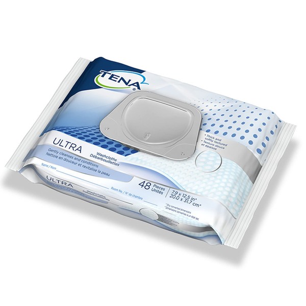 TENA ProSkin Ultra Bath Wipe or Washcloth 7-9/10 x 12.5" 65720, 1 Pack 48 Wipes