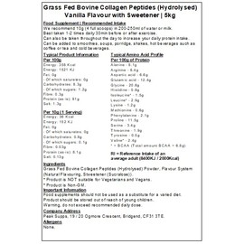 Grass Fed Hydrolysed Bovine Collagen - Vanilla (5kg)