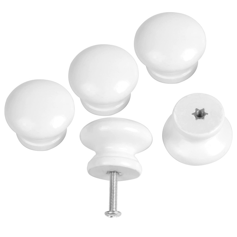 Changrongsheng Pack of 8 White Drawer Knobs, 33 x 25