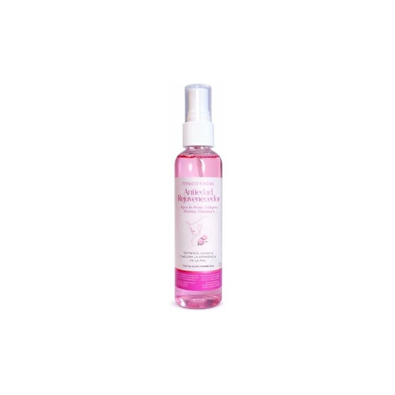Tónico facial de agua de rosas con colágeno y vitamina