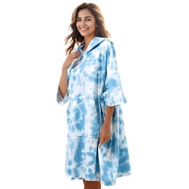 KFUBUO - Poncho de surf para cambiar, toalla de natación con bolsillo, talla grande, tela de rizo para natación, para mujer, toalla y poncho con capucha