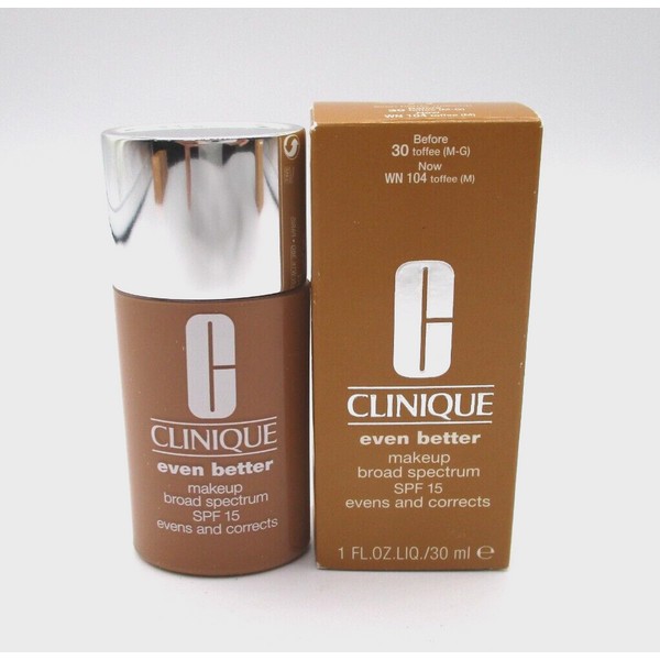 Clinique Even Better Makeup Broad Spectrum Spf 15 ~ WN 104 Toffee ~ 1 oz