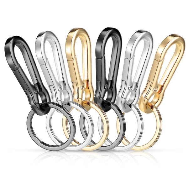 Andibro 6Pack Metal Keyring, Key Ring Chain Clip Keychains Metal