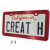 Creathome 201 Stainless Steel License Plate Frames with Shining Red
