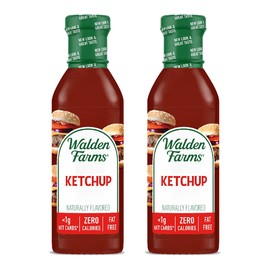 Walden Farms Ketchup – Zero Calorie, Sugar Free, Keto & No Carb Classic Tomato Condiment for Burgers, Fries & More – 2-Pack, 12 oz Bottles