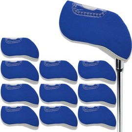 10Pcs Golf Covers Golf Wedge Headcovers Golf Club with See Through Window Clear Visible Head Covers Golf Accessories for Putters, Golf Beginner, Women Men (Blue)