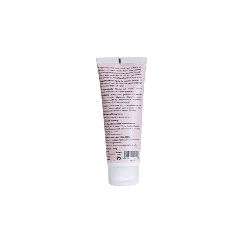 Azafran Organics Baby Gentle Body Wash and Shampoo, 200g