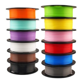 1.75mm 3D Printer Normal PLA Filament 12 Bundle, Most Popular Colors, 500g per Spool, 12 Spools Pack, Total 6kgs Material with One Bottle of 3D Printer Stick Tool Mika3D