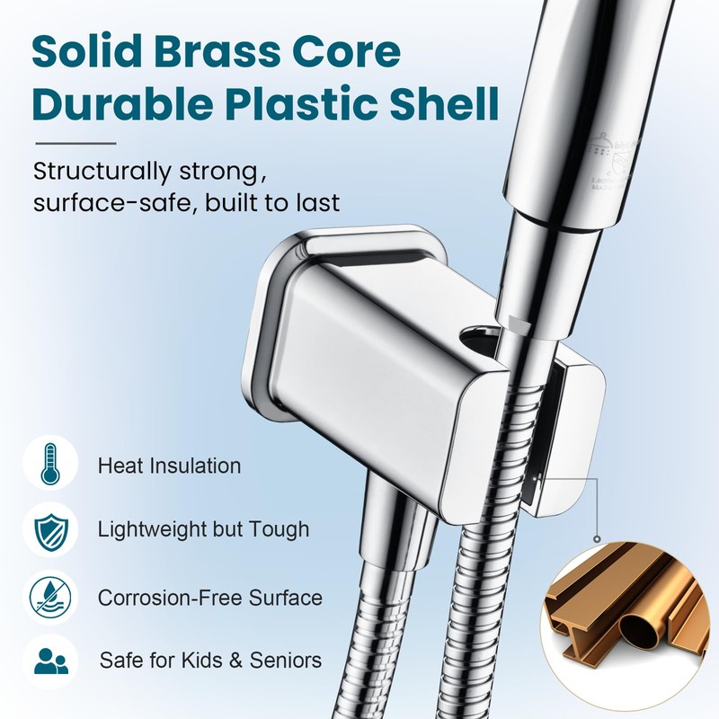 BRIGHT SHOWERS Wall Supply Elbow with Shower Head Bracket for