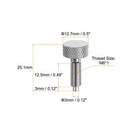 HARFINGTON 2pcs Spring Plunger with Knurled Handle M6x1 Pin Dia. 3mm Retractable Quick Release Pins Stainless Steel Lock Out Type Index Plunger for Industrial Equipment