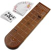 Juegoal Wood Cribbage Board Game Set 3 Tracks with Metal