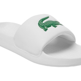 Lacoste Men's Serve Slide 1.0, Orange & White Croc, 10