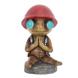 Funny Alien Garden Statue Mysterious Alien Figurine Miniature Fairy Garden Decor for Indoor Outdoor Decor Lawn Porch Type F