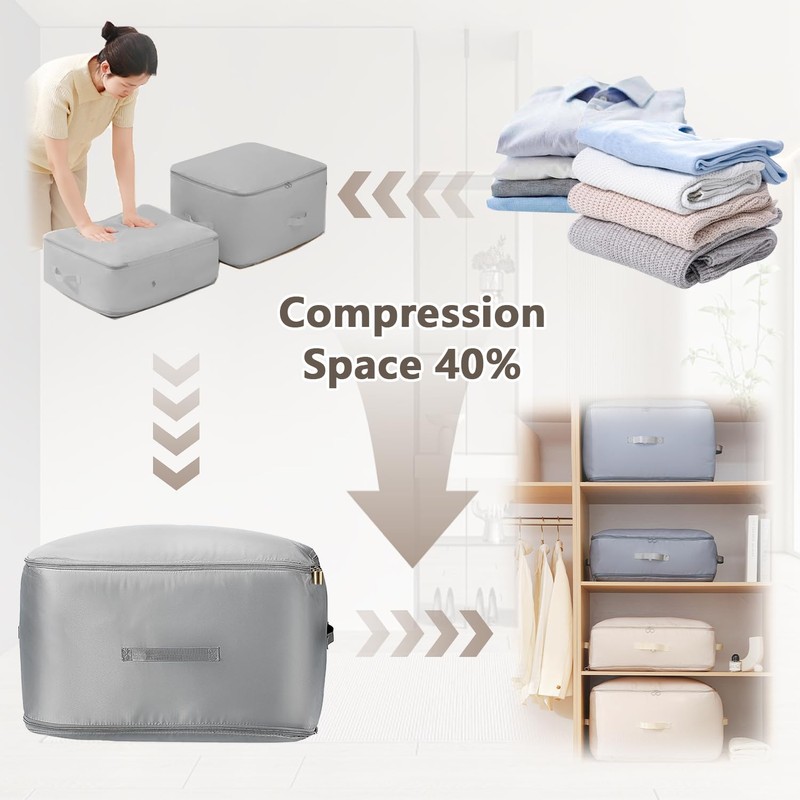 Ultra Space Saving Self-Compression Organizer, Space Saving Bags, Compression Storage