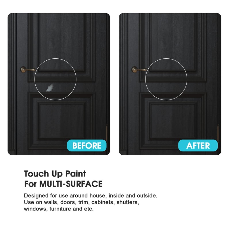 NADAMOO Black Multi Surface Touch Up Paint, Interior and Exterior