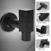 G1/2 Thread Black Copper Faucet Wall Mounted Single Cold Water