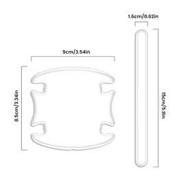 KPBKQLGA 8 Pack Car Door Handle Protector Films - Transparent, Universal Fit, PVC, Polyvinyl Chloride, Door Handle Stickers