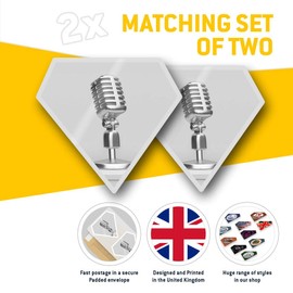 2 x Diamond Stickers 7.5 cm BW - Microphone Radio Broadcast Fun Decals for Laptops,Tablets,Luggage,Scrap Booking,Fridges, #37236