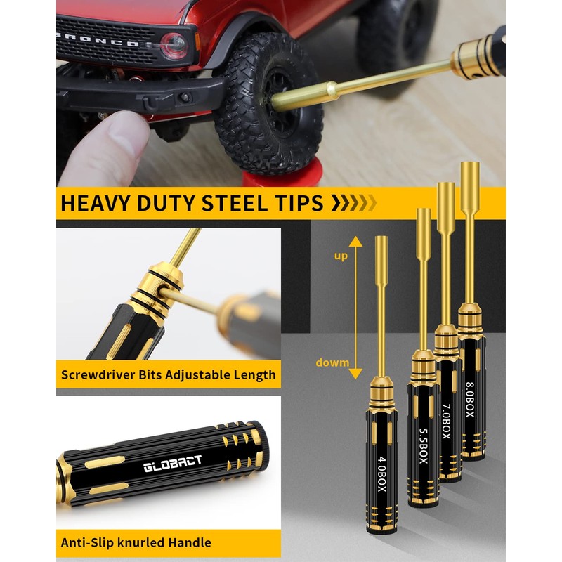 GLOBACT RC Tool Kit RC Screwdriver Kit, RC Car Stand,