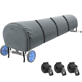 Pool Solar Reel Cover 18FT – Heavy-Duty 600D Waterproof & UV-Resistant Solar Blanket Reel Cover with Zipper, All-Weather Protection with Fixing Straps – Fits Up to 18FT Solar Reels