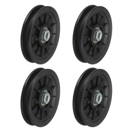 PATIKIL Universal Bearing Pulley Wheel 105mm/4.1", 4 Pcs Nylon Bearing Pulley Wheel Lifting Bearing Wheel Replace for Gym Equipment Part Cable Machine