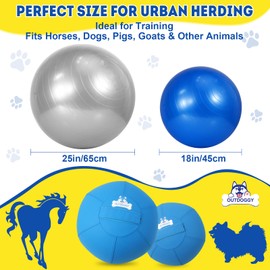 18" Herding Ball for Dogs - Durable Dual-Layer Design with Hook-and-Loop Zipper Cover | Perfect for Small to Medium Breeds Like Australian Shepherd, Border Collie & Cattle Dogs - Blue