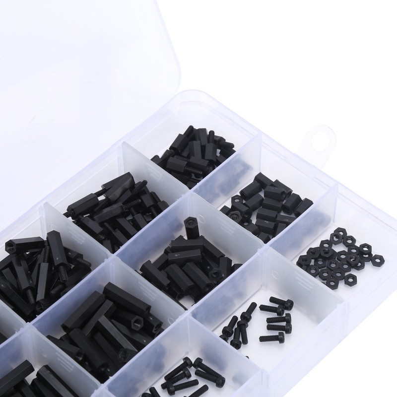 320pcs M2 Nylon Male to Female Hex Spacers Screw Nut