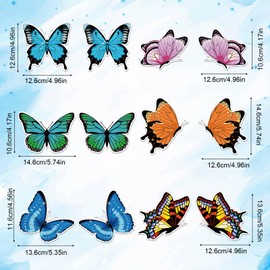 12pcs Screen Door Magnet Stickers, Decorative Magnetic Window Screen Funny Car Magnet Patio Flexible Magnets Fridge Animal Magnets for Screen Sliding Doors Party Favor (Butterfly)