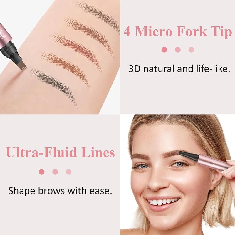 Eyebrow Pencil, Waterproof and Sweatproof Eyebrow Pencil, 2-in-1 Eyebrow Pencil