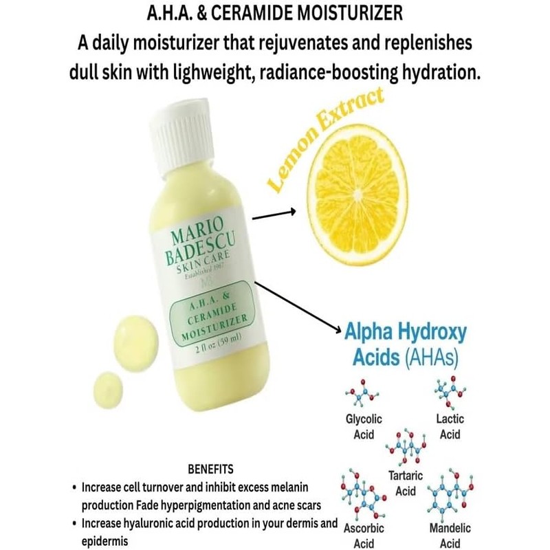 AHA and Ceramide Moisturizer by Mario Badescu for Unisex -