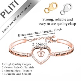 PLITI Twin Mom Gift Mommy To Be Gift First Time Mom Gift When You Pray For A Miracle God Gives You Two Bracelet For New Mom (Pray Miracle bgRG)