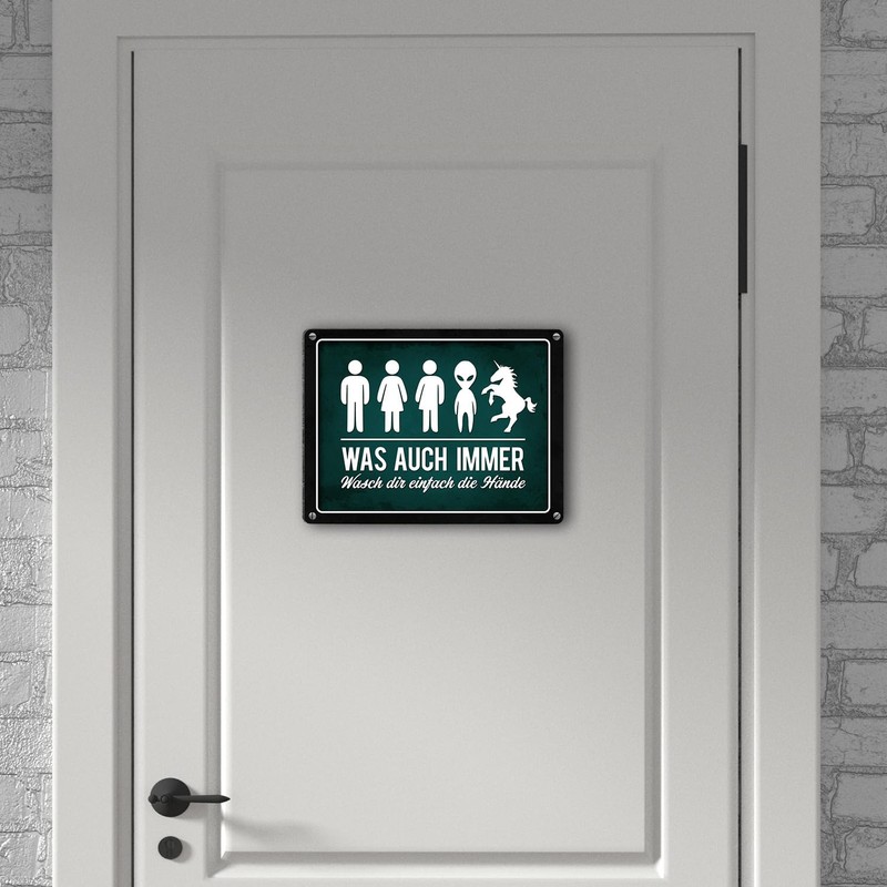 Wasch dir einfach die Hände Metal Sign Toilet Hygiene Toilet