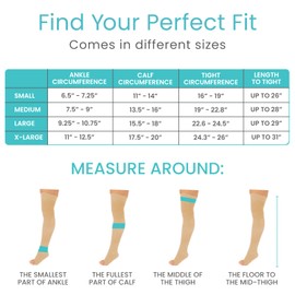 Vive Thigh High Compression Socks Women 15-20 mmHg - Stockings for Women Men - Medical Open Toe Leg Sleeve for Circulation & Varicose Veins Treatment