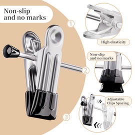 Pants Hangers with Clips 20 Pack Non-Slip Shorts Hangers 12 Inch, Black